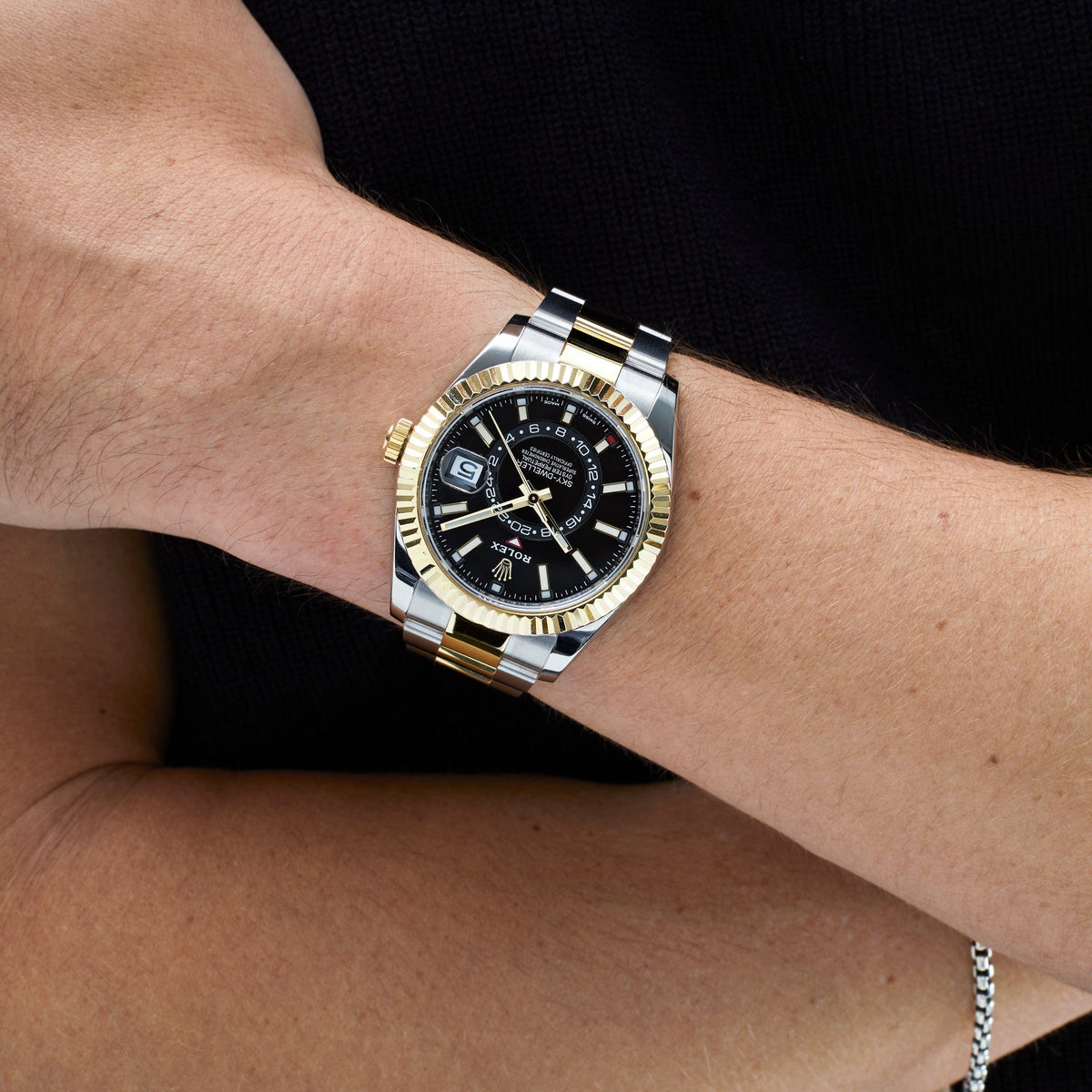 Rolex Sky-Dweller 326933 Stainless Steel Yellow Gold Black Dial