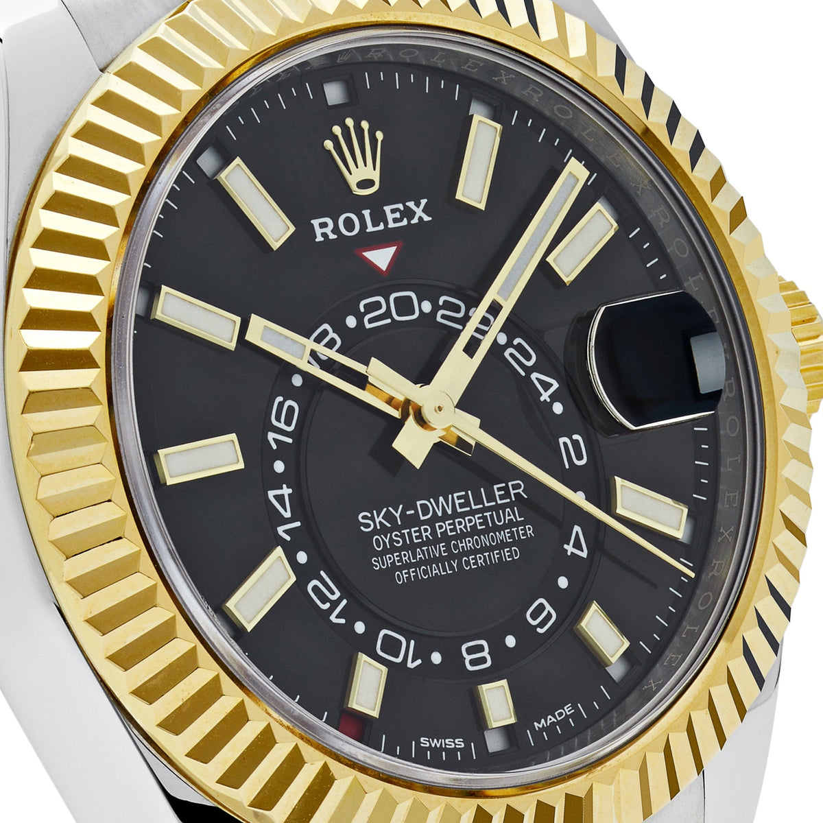 Rolex Sky-Dweller 326933 Stainless Steel Yellow Gold Black Dial
