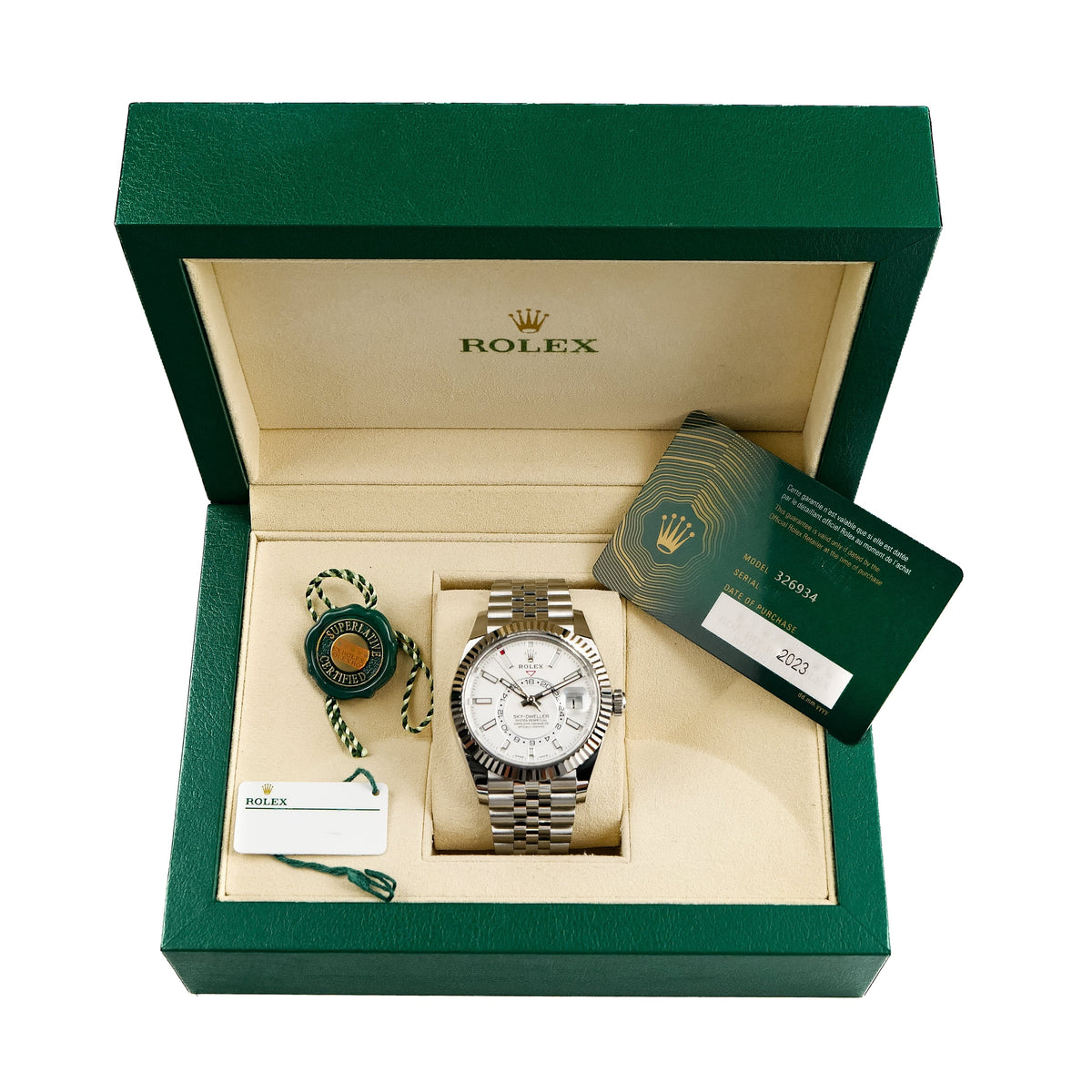 Rolex Sky-Dweller 326934 Stainless Steel White Dial Jubilee (2023)