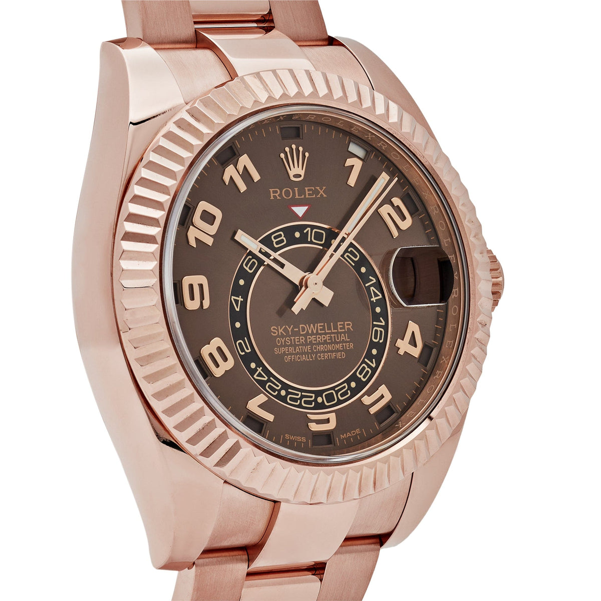 Rolex Sky-Dweller 326935 Rose Gold Chocolate Arabic Numeral Dial