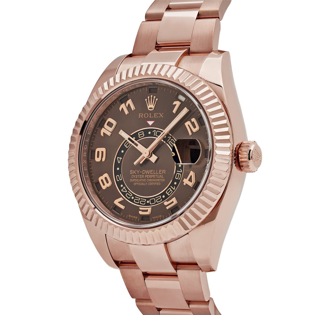 Rolex Sky-Dweller 326935 Rose Gold Chocolate Arabic Numeral Dial