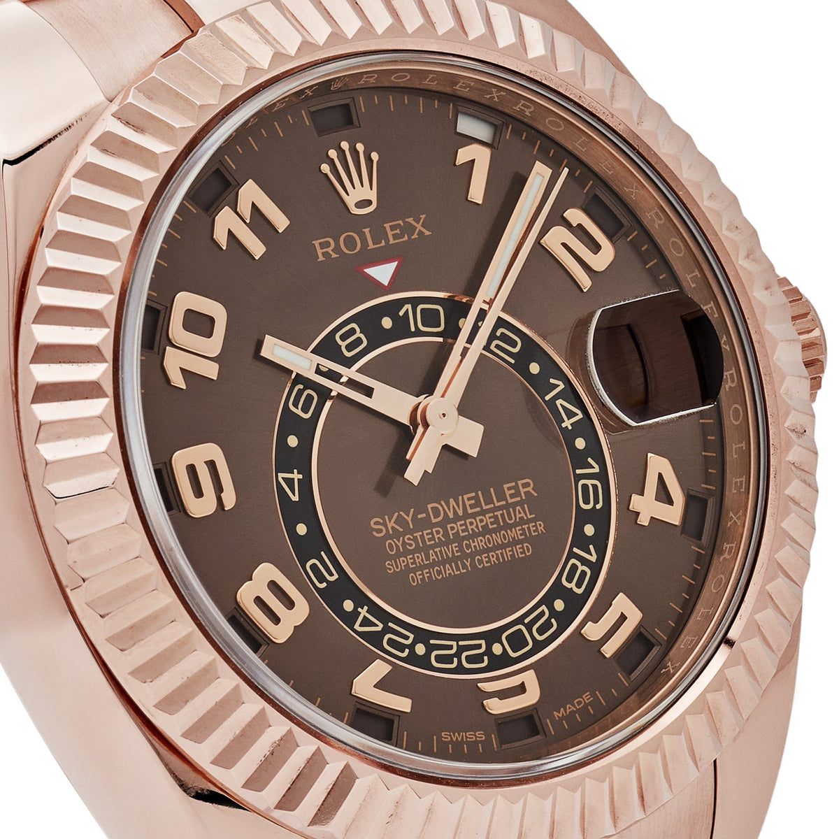 Rolex Sky-Dweller 326935 Rose Gold Chocolate Arabic Numeral Dial