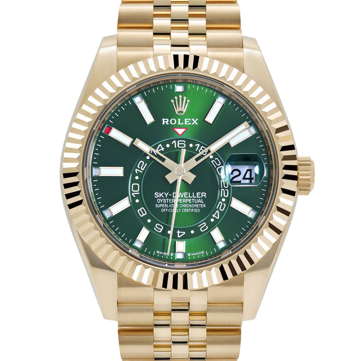 Rolex Sky-Dweller 336938 Yellow Gold Bright Green Dial Jubilee (2025)