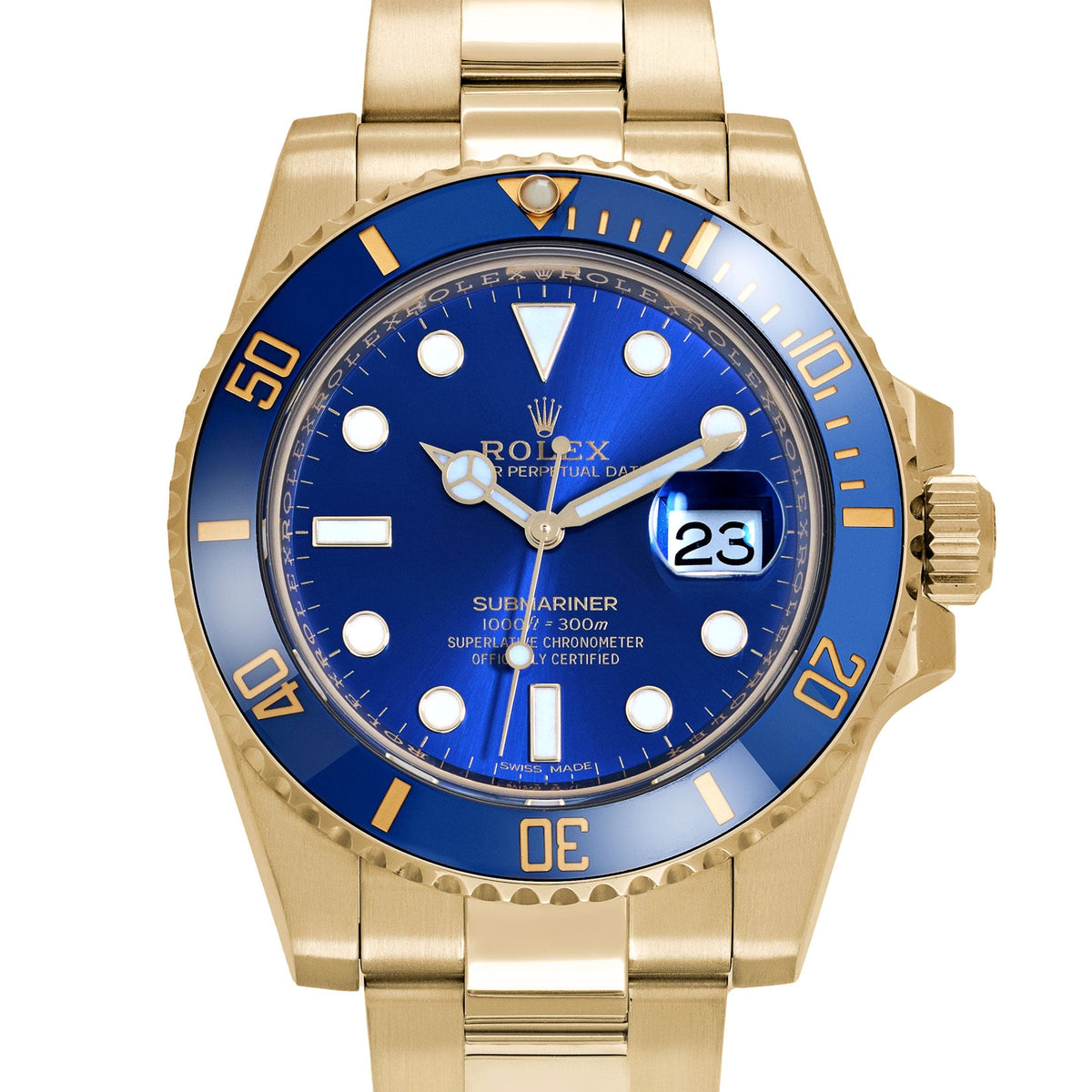 Rolex Submariner Date 116618LB Yellow Gold Blue Dial