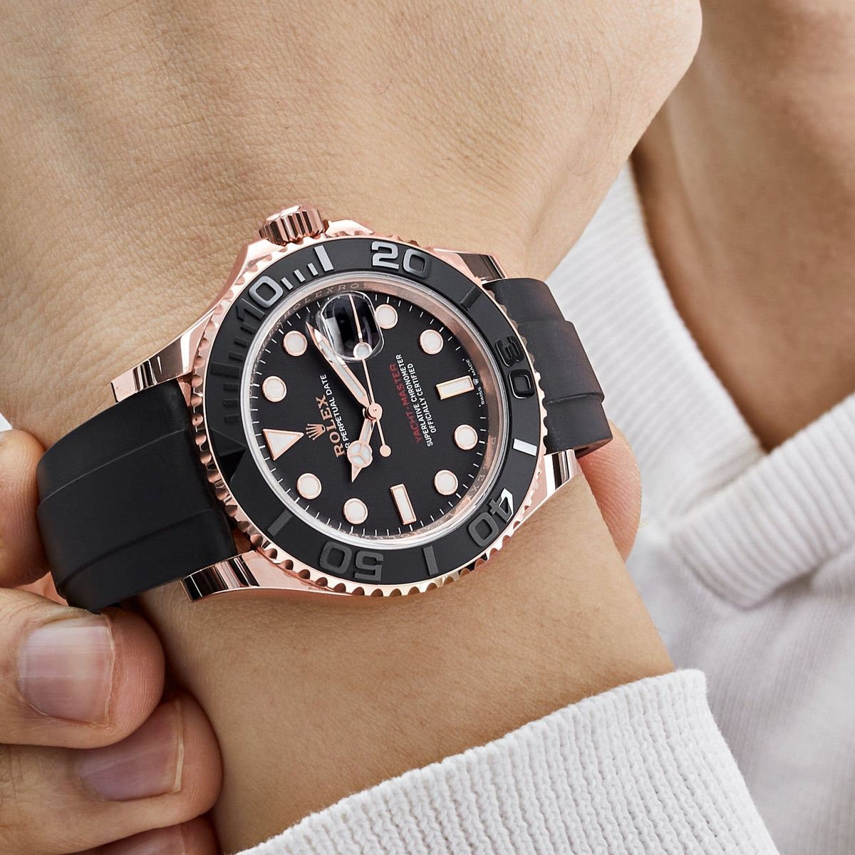 Rolex Yacht-Master 40 126655 Rose Gold Black Dial