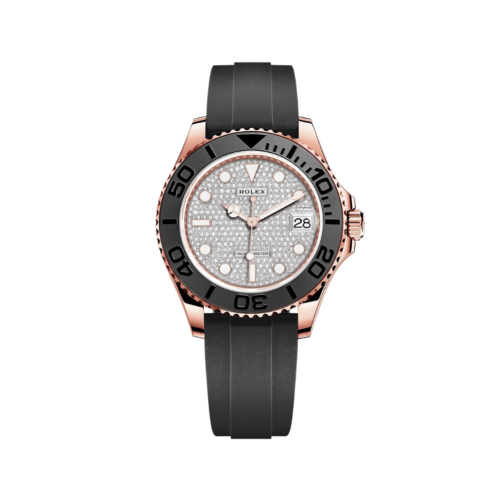 Rolex Yacht-Master 37 268655 Rose Gold Pave Diamond Dial