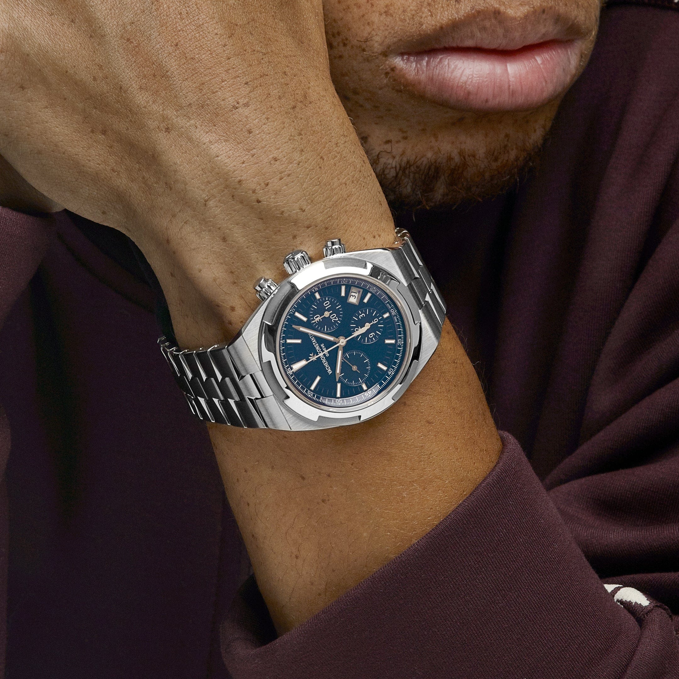 Vacheron Constantin Overseas Chronograph 5500V/110A-B148 Stainless Steel Blue Dial